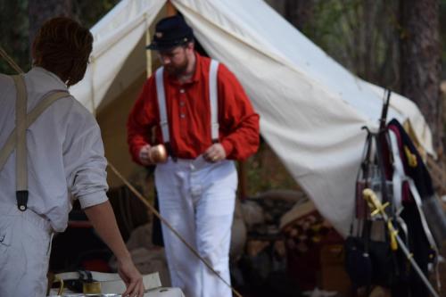 38th Brooksville Raid Civil War Re-enactment. Soldiers in their tent and camping areas showing what it was like during the civil war.